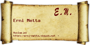 Erni Metta névjegykártya